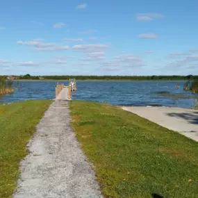 Lakeside dock and boat ramp