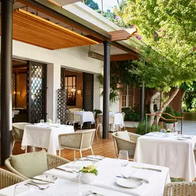 Dining outdoors at Hotel Bel-Air