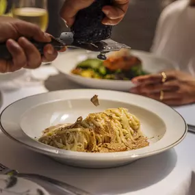 Dinner served with popular Summer Italian Truffle Pasta at Hotel Bel-Air