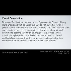 Gynecomastia Center of Long Island (Manhasset NY) - Virtual Consultations