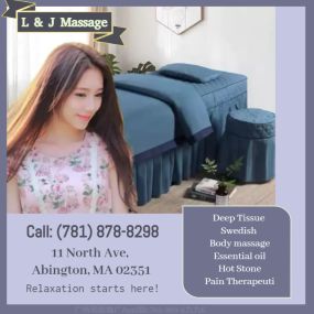 Our traditional full body massage in Abington, MA
includes a combination of different massage therapies like Swedish Massage, Deep Tissue, Sports Massage, Hot Oil Massage
at reasonable prices.
