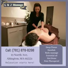 A traditional Swedish massage utilizing a system of techniques specially created to relax muscles by
applying strokes and pressure to increase oxygen flow through the body and release harmful toxins.