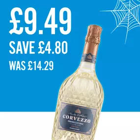 Corvezzo Prosecco £9.49 save £4.80