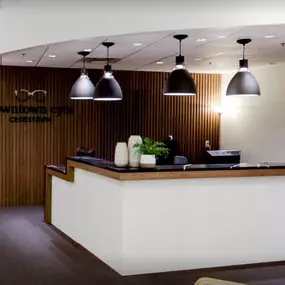 Our Crosstown (Richfield) eye clinic reception area.