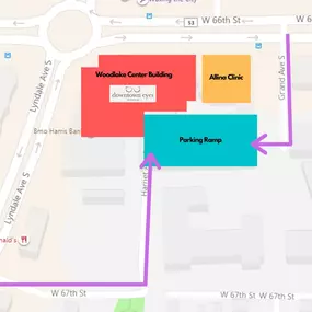 Directions to our FREE parking ramp.