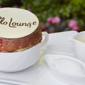 Soufflé dessert served in the Polo Lounge at The Beverly Hills Hotel