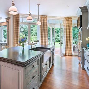 Kitchen with Blue Cabinetry