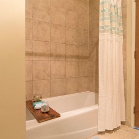 The Grand Wisconsin Apartment Shower and Tub