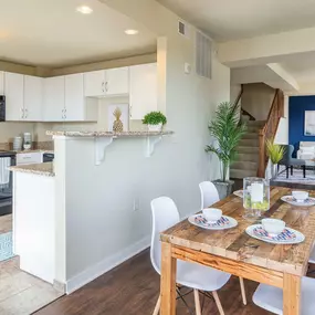 The Grand Wisconsin Apartment Kitchen, Island and Dining area