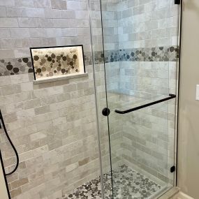 The customer loved the lighted niche with switch in this guest bathroom!