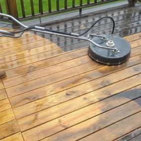 Pressure washing makes this deck like new