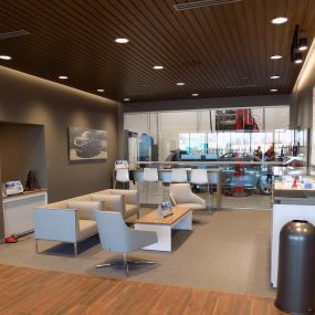 Russ Darrow Nissan of West Bend Customer Lounge.