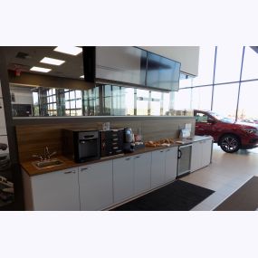 Russ Darrow Nissan of West Bend Customer Lounge.