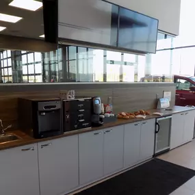 Russ Darrow Nissan of West Bend Customer Lounge.