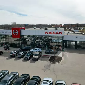 Russ Darrow Nissan of West Bend front of building.