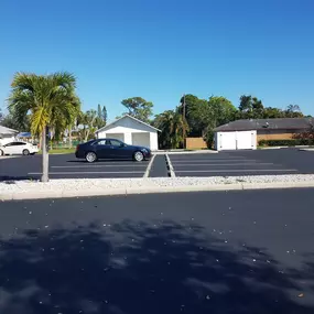 Parking lot sealed and completed