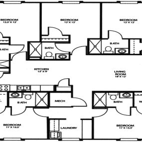 5 bedroom / 5 bath floor plan