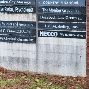 Outside signage at Necco Augusta office.