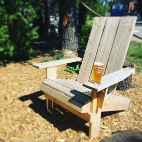 Adirondack chair with craft beer at Brickyard hollow