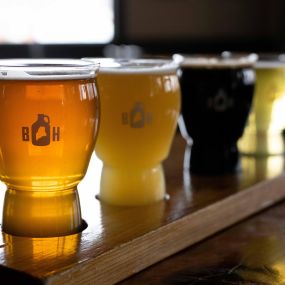 Craft beer flights at Brickyard Hollow in Yarmouth Maine