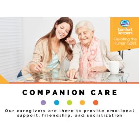 Companionship and assistance with daily tasks are provided by Comfort Keepers Home Care to your aging loved ones.
