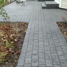 Stamped concrete patio entryway