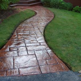 Stamped concrete sidewalk