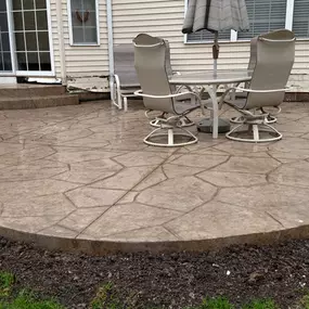 Completed concrete patio