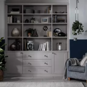 Shaker Fitted Bookcase in Stone