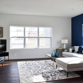 Modern Living Room with hardwood floors
