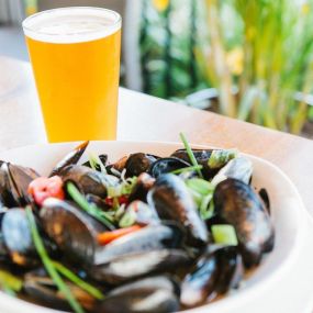 Mussels and a beer at Boat House