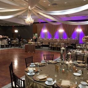 Event space at Somerset Inn set for a wedding reception