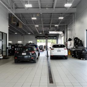 The service department at Russ Darrow Mazda of Madison.