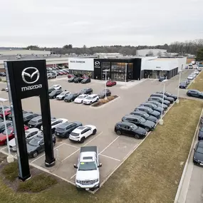 Front of the Russ Darrow Mazda of Madison building.