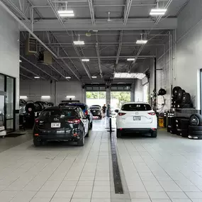 The service department at Russ Darrow Mazda of Madison.