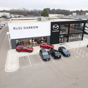 Front of the Russ Darrow Mazda of Madison building.