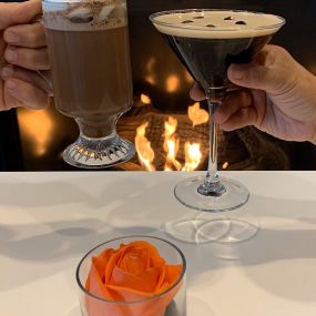 Cozy up by our fireplace and try one of our warm winter cocktails.