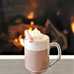 Peppermint boozy hot chocolate