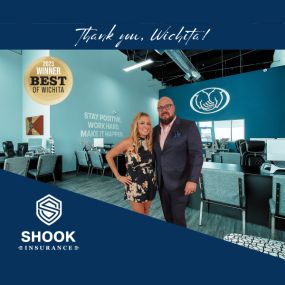 We won! ???? I’m excited to announce that the Shook Insurance Agency has won the “Best Insurance Agent” award for The Wichita Eagle’s Best of Wichita 2023 Awards. This is an absolute honor, and I want to give a huge thank you to everyone on my team and in my life who made this possible!