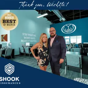 We won! ???? I’m excited to announce that the Shook Insurance Agency has won the “Best Insurance Agent” award for The Wichita Eagle’s Best of Wichita 2023 Awards. This is an absolute honor, and I want to give a huge thank you to everyone on my team and in my life who made this possible!