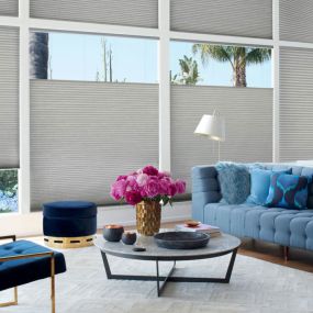 Honeycomb shades, also referred to as cellular shades, are made from a continuous piece of fabric that folds up along crisp pleats and offers you endless design possibilities allowing you to choose from a wide array of fabrics, pleats sizes, colors and textures