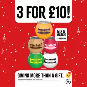 3 for £10 on Buzzballz