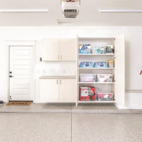 Make your garage look like new again! Here’s some inspiration from a recent upgrade that we did. We installed new Garage Storage, plus added durable PremierOne Garage Flooring!