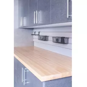 This Butcher Block and Slat Wall combo? A match made in heaven! This duo gives the durability you need for any project, with the added organization to keep everything in it's place.