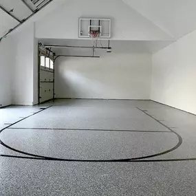 Imagine the look on your basketball star's face when they wake up to this insane garage makeover! Our durable Epoxy Flooring can withstand the wear and tear of ballers, all day long.