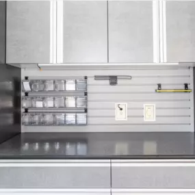 Add function and flair with a custom counter slat system. ???????? Ideal for tools, gear, or daily use, it keeps your essentials easy to grab and out of the way. Contact us to build your custom solution.