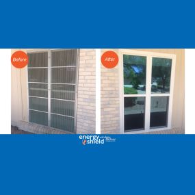 Before and after window installation