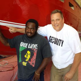 Craig and Veadell after working on the big red boat. We really had fun on this project.