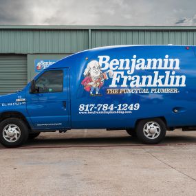 Benjamin Franklin Plumbing of Fort Worth & Arlington Texas area service vehicle.
