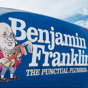 Benjamin Franklin Plumbing of Fort Worth & Arlington Texas area service vehicle close up.